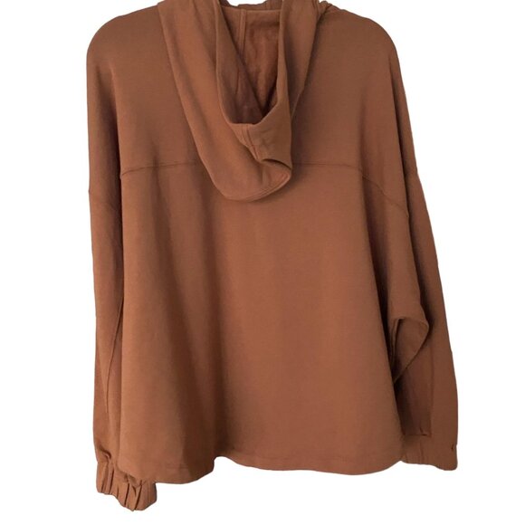 Knix Good To Go Oversized Half Zipper Hoodie in Caramel Brown Size XL - Picture 5 of 10